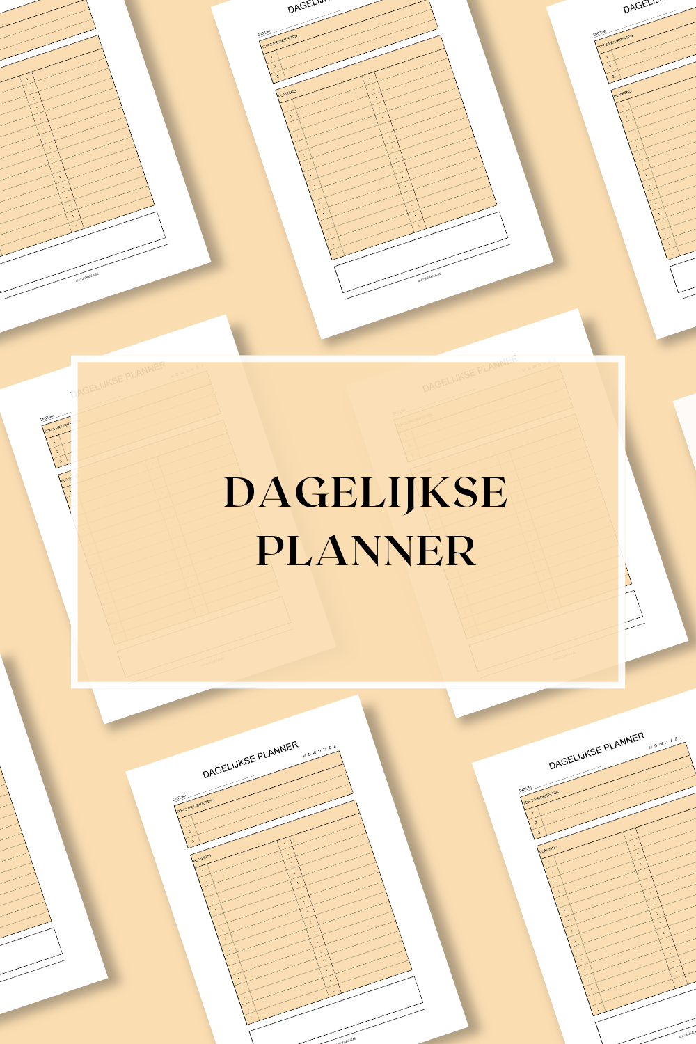 Dagelijkse Planner (printable) - Oranje