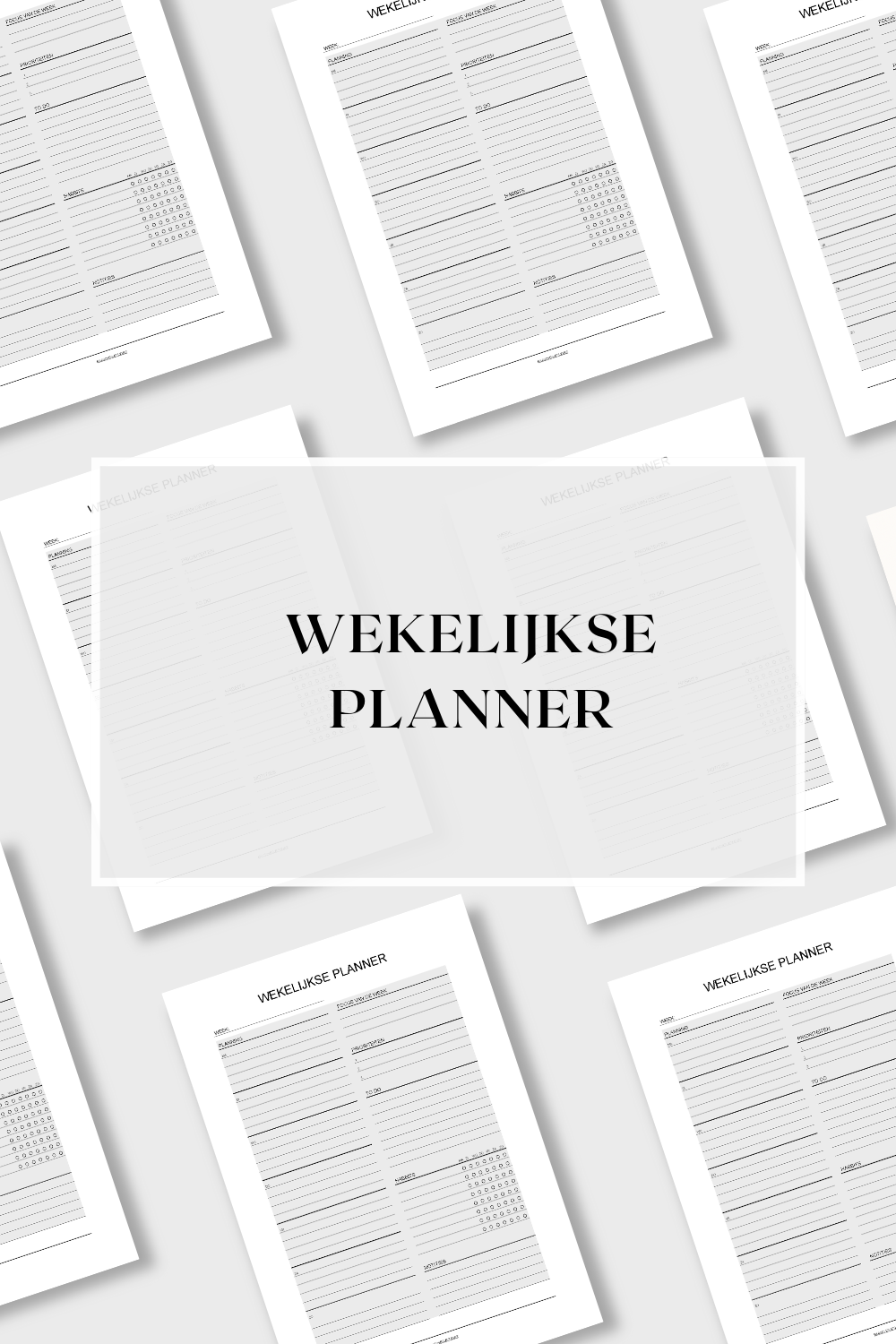 Wekelijkse Planner (printable) - Grijs