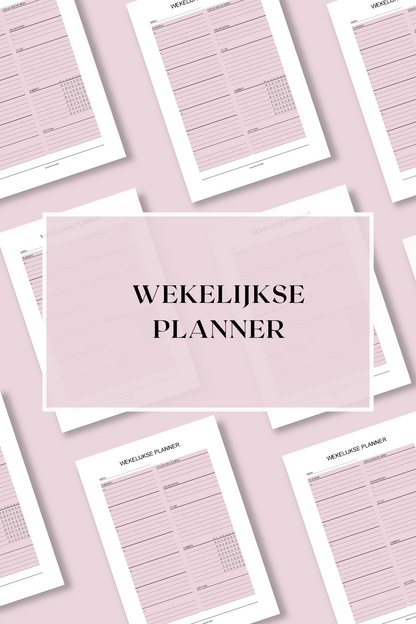 Wekelijkse Planner (printable) - Roze