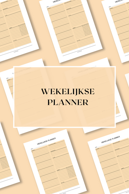 Wekelijkse Planner (printable) - Oranje