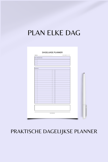 Dagelijkse Planner (printable) - Blauw