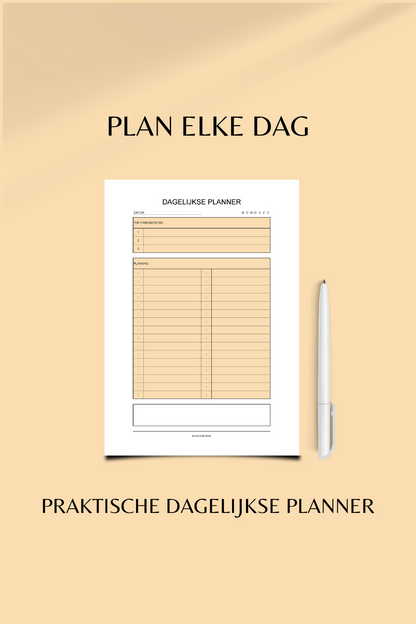 Dagelijkse Planner (printable) - Oranje