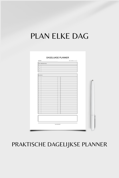 Dagelijkse Planner (printable) - Grijs