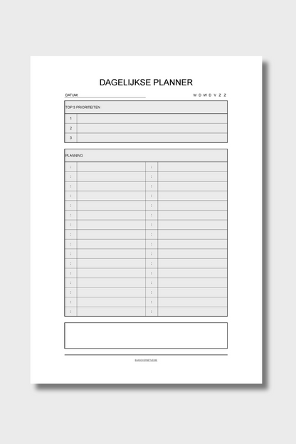 Dagelijkse Planner (printable) - Grijs