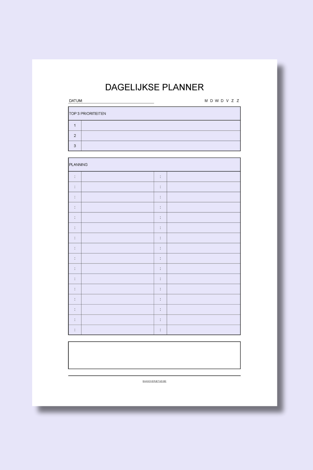 Dagelijkse Planner (fysiek - 50 blz) - Blauw