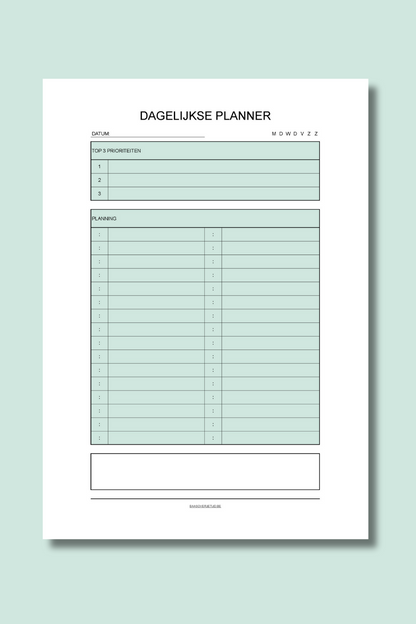 Dagelijkse Planner (printable) - Groen